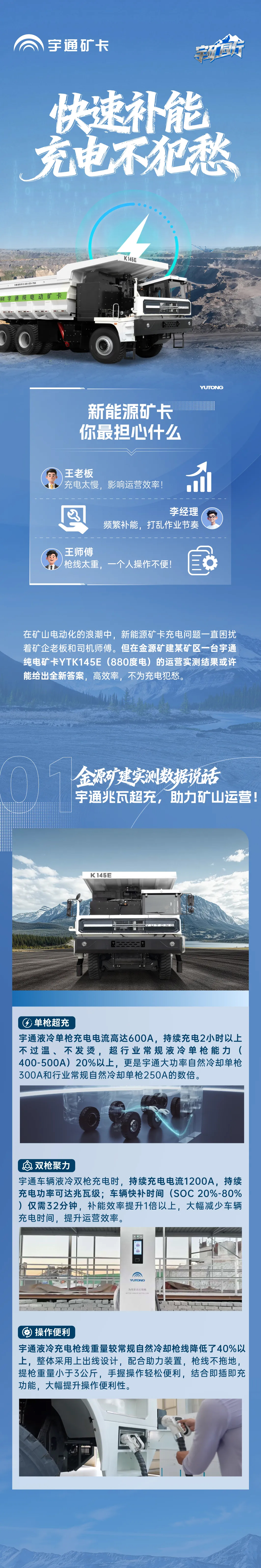 新能源礦卡充電不犯愁|宇通礦卡兆瓦超充技術助力礦區跑出加速度！